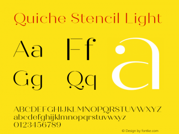 QuicheStencil-Light Version 1.000;PS 001.000;hotconv 1.0.88;makeotf.lib2.5.64775图片样张
