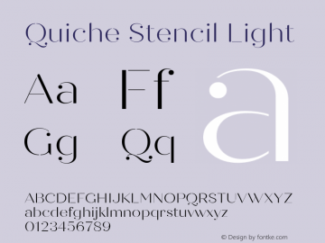 Quiche Stencil Light Version 1.000;PS 001.000;hotconv 1.0.88;makeotf.lib2.5.64775图片样张