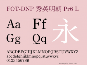 FOT-DNP 秀英明朝 Pr6 L  Font Sample