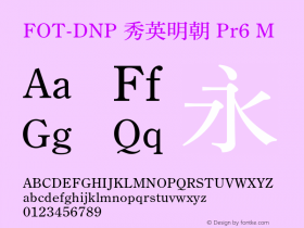 FOT-DNP 秀英明朝 Pr6 M  Font Sample