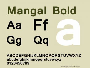 Mangal Bold Version 5.90图片样张