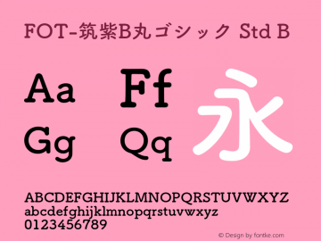 FOT-筑紫B丸ゴシック Std B  Font Sample