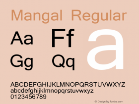 Mangal Regular Version 5.94 Font Sample