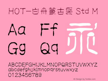 HOT-白舟篆古印 Std M  Font Sample