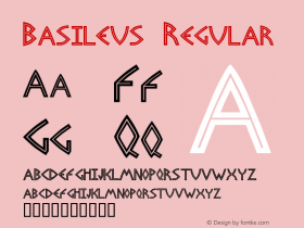 Basileus Regular Altsys Fontographer 4.0.3 5/7/98 Font Sample