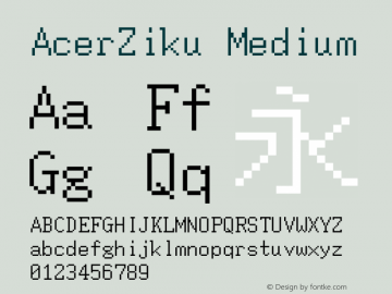 AcerZiku Version 1.00 Font Sample