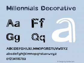 Millennials Decorative Regular Version 1.002;Fontself Maker 2.1.2 Font Sample