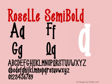 Roselle-SemiBold 1.000 Font Sample