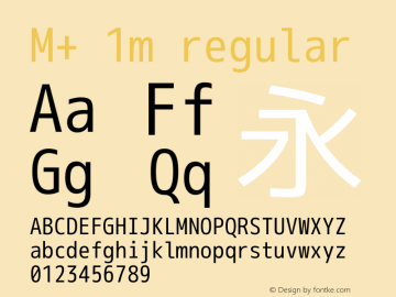 M+ 1m regular  Font Sample