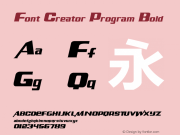 Font Creator Program Version 0.70 Build_114 Font Sample