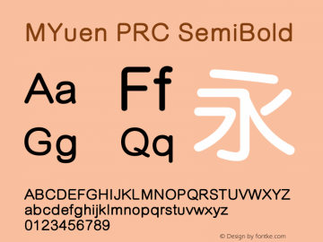 MYuen PRC SemiBold  Font Sample