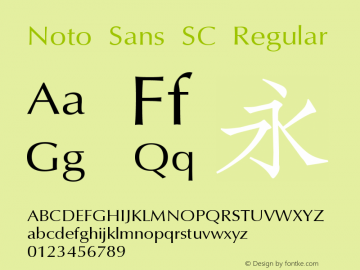 Noto Sans SC Regular Version 0.00 June 17, 2017图片样张