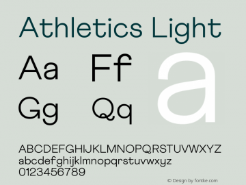 Athletics Light Version 1.000 Font Sample