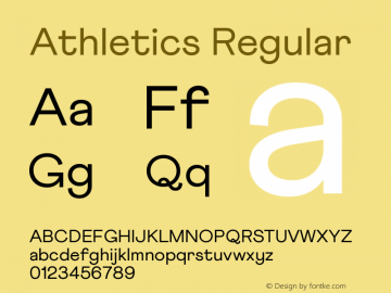 Athletics Regular Version 1.000 Font Sample