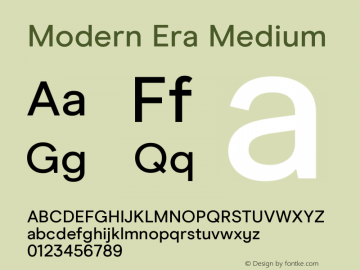 Modern Era Medium Version 2.011 Font Sample