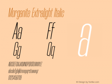 Morganite ExtraLight Italic Version 1.000 Font Sample
