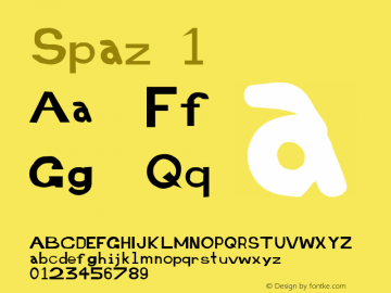 Spaz 1 1.0 Sat Nov 09 11:47:18 1996 Font Sample