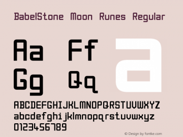 BabelStone Moon Runes Version 7.000 February 15, 2018 Font Sample