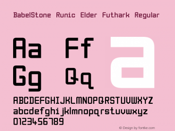 BabelStone Runic Elder Futhark Version 3.004 February 18, 2018图片样张