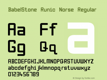BabelStone Runic Norse Version 3.001 February 15, 2018图片样张