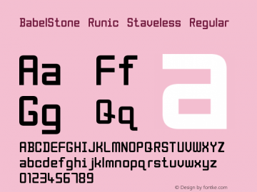 BabelStone Runic Staveless Version 3.001 February 15, 2018 Font Sample