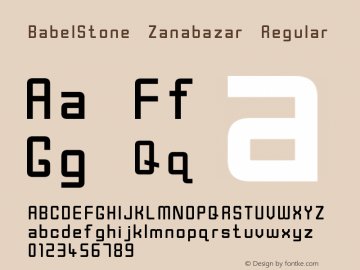 BabelStone Zanabazar Version 10.001;February 7, 2018 Font Sample