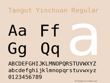 Tangut Yinchuan Version 11.000 Font Sample
