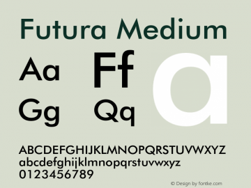 Futura Medium 2.0-1.0 Font Sample