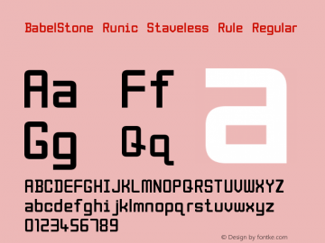 BabelStone Runic Staveless Ruled Version 3.001 February 15, 2018 Font Sample