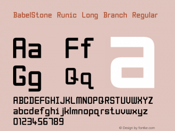 BabelStone Runic Long Branch Version 3.001 February 15, 2018 Font Sample
