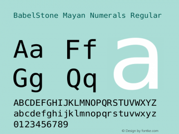 BabelStone Mayan Numerals Version 11.000 June 09, 2018 Font Sample