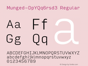 Munged-DpYQq6rsd3 Regular  Font Sample