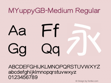 MYuppyGB-Medium Version 1.00 Font Sample