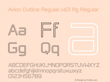 Avion Outline Regular W01 Rg Version 2.00 Font Sample