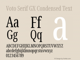 Voto Serif GX Condensed Text Version 91.903图片样张
