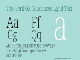 Voto Serif GX Condensed Light Text Version 91.903图片样张