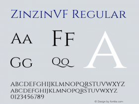 ZinzinVF Regular Version 1.1 Font Sample