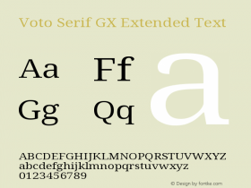 Voto Serif GX Extended Text Version 91.903 Font Sample