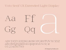 Voto Serif GX Extended Light Display Version 91.903 Font Sample