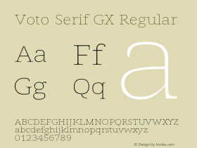 Voto Serif GX Version 91.903 Font Sample