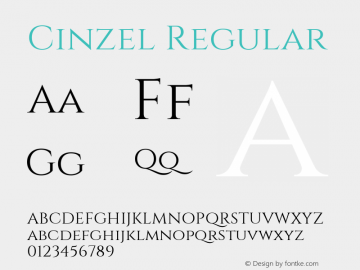 Cinzel Regular Version 1.1图片样张