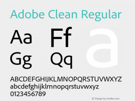 Adobe Clean Version 5.215;PS 2.000;hotconv 1.0.73;makeotf.lib2.5.5900 Font Sample