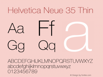 HelveticaNeue-Thin OTF 1.0;PS 001.003;Core 1.0.22 Font Sample