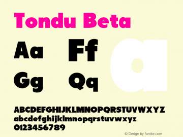 Tondu Beta Version 1.000 Font Sample