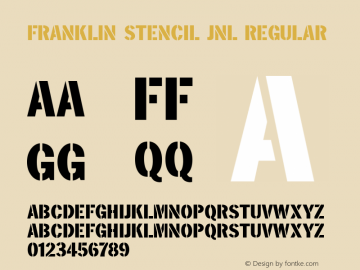 FranklinStencilJNL Version 1.000 - 2017 initial release Font Sample