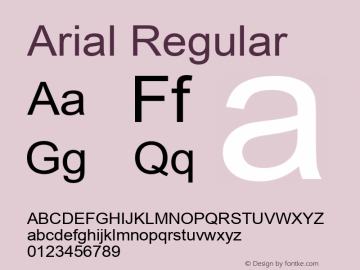 Arial Version 5.01.2x Font Sample