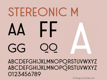 Stereonic-M Version 1.0 Font Sample
