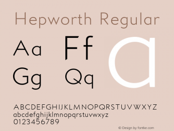 Hepworth Regular Version 1.000图片样张