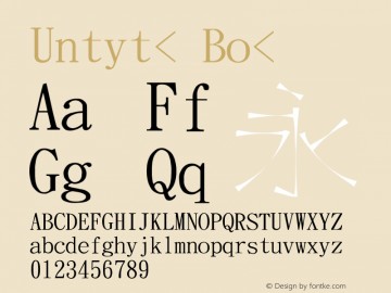 Untit< Versio< Font Sample