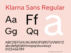 Klarna Sans Regular Version 1.000 Font Sample